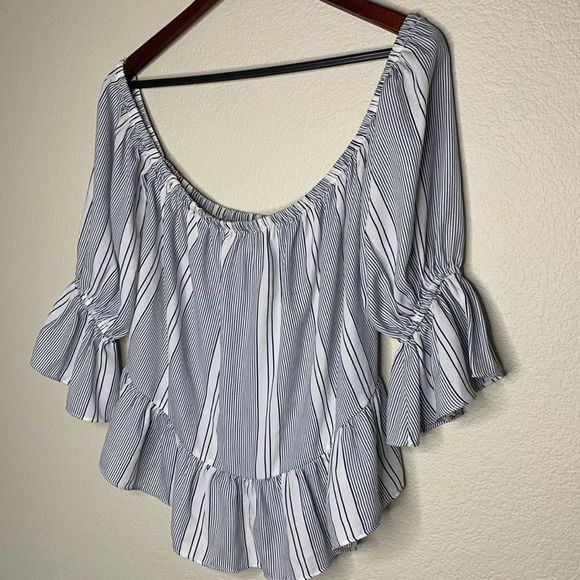 Misa Los Ángeles Brigit Off-the-shoulder Striped Top Size XS - Picture 12 of 12